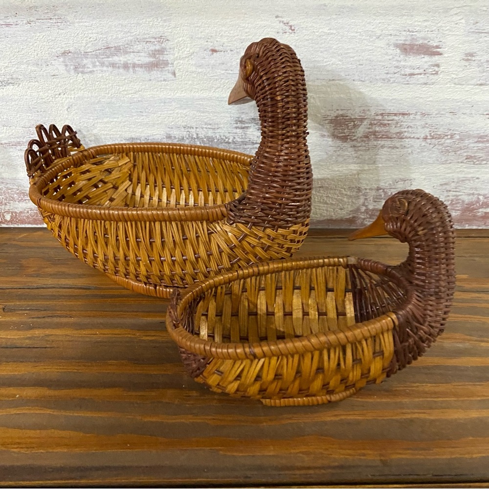 Vintage Wicker Nesting Ducks Baskets - Picture 7 of 7